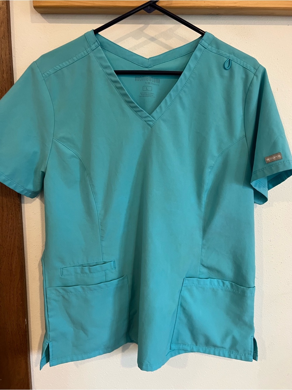 MAEVN Teal Medical Scrub Top V-Neck